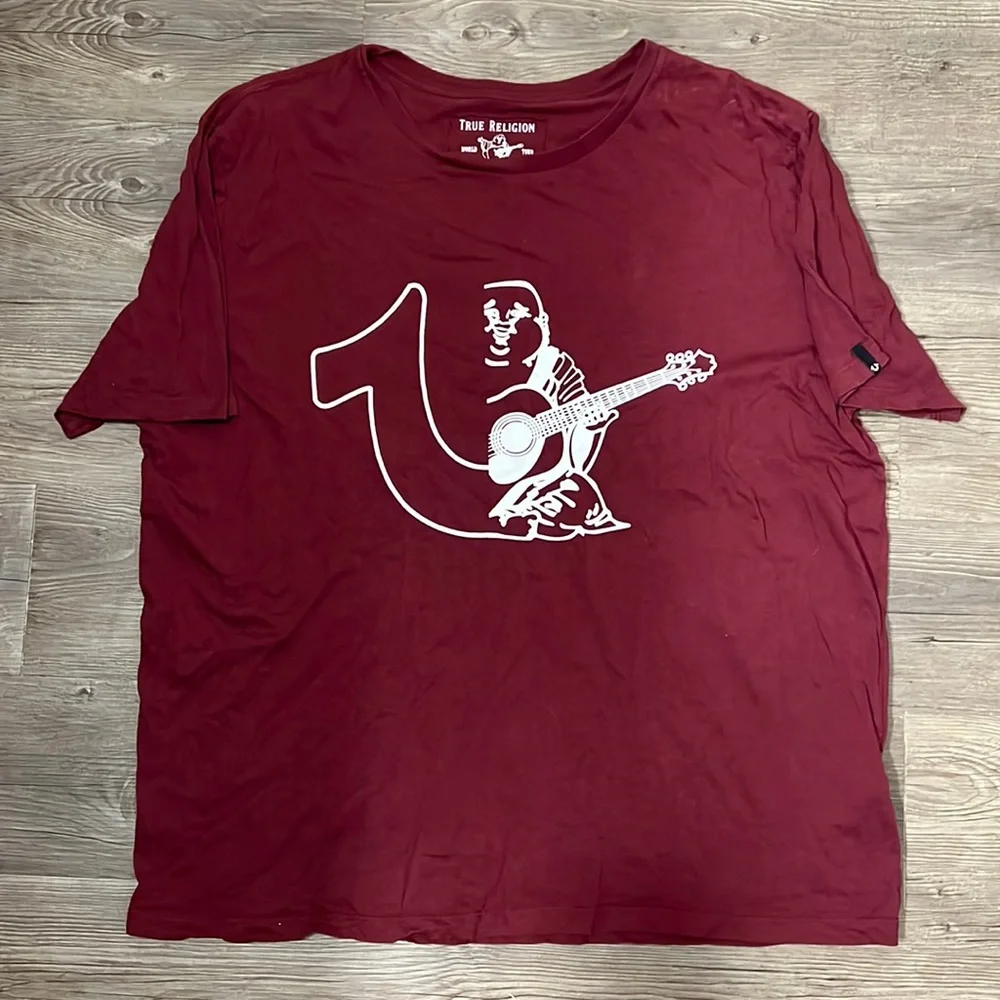 True Religion Maroon Half Buddha T Shirt Size XXXL